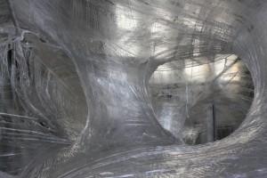 More than just a lot of tape on scaffolding poles?