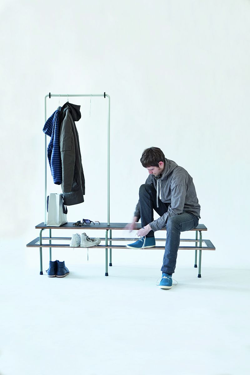 stephan-schulz-and-paul-evermann-wardrobe-bench Wardrobe Bench by Stephan Schulz and Paul Evermann in use
