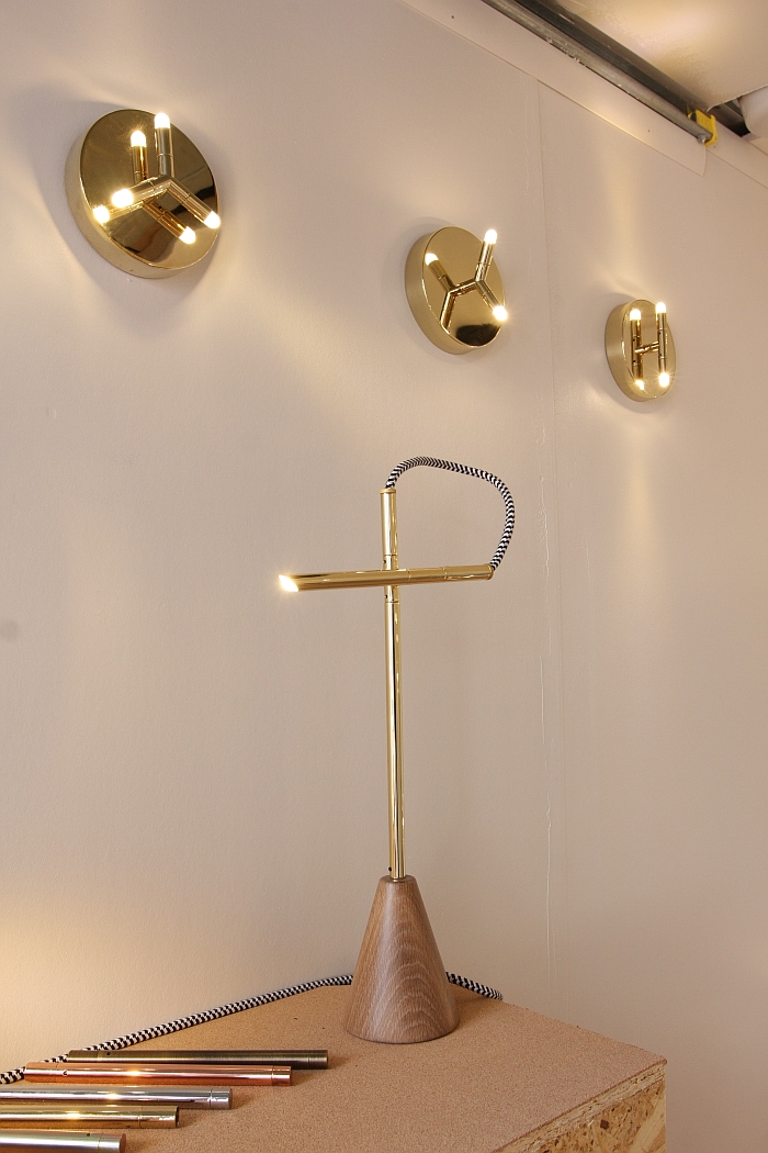 Pivot Table Lamp & Ursa Sconces by McKenzie & Keim, as seen at Guerrilla Truck Show, NeoCon Chicago 2016