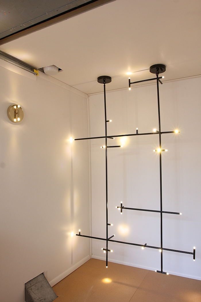 A quadratic Ursa Pendant Lamp by McKenzie & Keim, as seen at Guerrilla Truck Show, NeoCon Chicago 2016