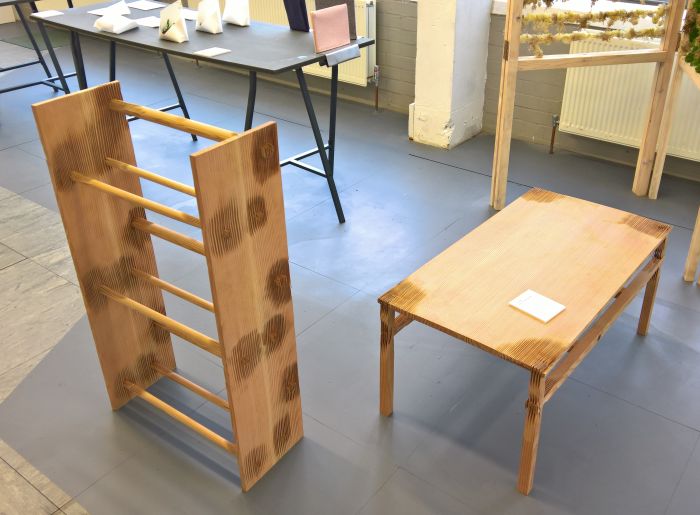 Latewood Table & Bookshelf by Scott Kelly, as seen at The Cass Summer Show 2017