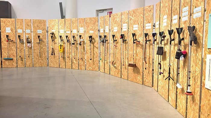 Hacking walking sticks, part of Design for [every]oneFragilitas, La Boverie, as seen during Reciprocity Design Triennale Liege 2018