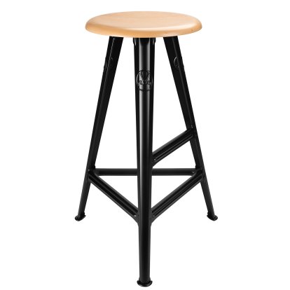 Rowac Stool – Model 1 / 75 cm, Beech, matt black