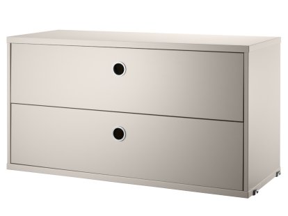 String System Drawer Unit, 78 x 30 cm, Beige lacquered