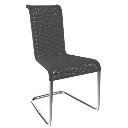 B20 Chair, Wickerwork I, Graphite grey, Chrom