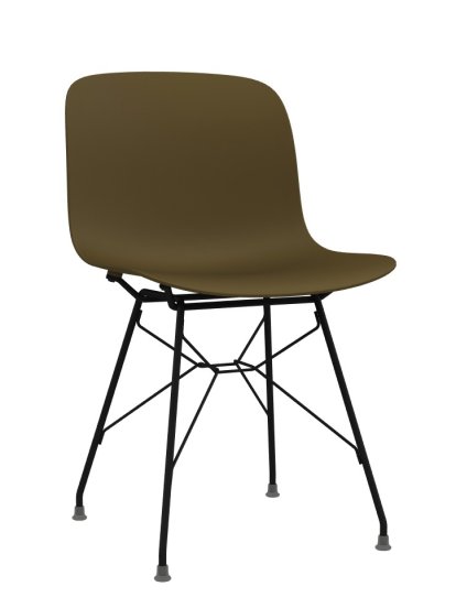 Troy Chair, Green, Black lacquered
