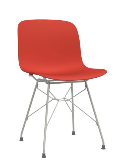 Troy Chair, Coral, White lacquered