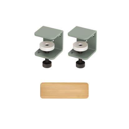 Tiptoe Wall Shelf, Solid Oak, Wall shelf 60 cm, Eucalyptus grey