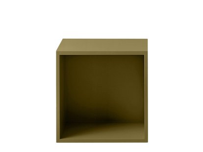 Stacked Storage System, M (43,6 x 43,6 x 35 cm), With backboard, Brown green
