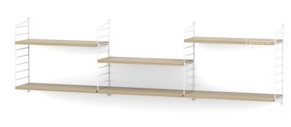 String System Shelf L, 20 cm, White, Oak veneer