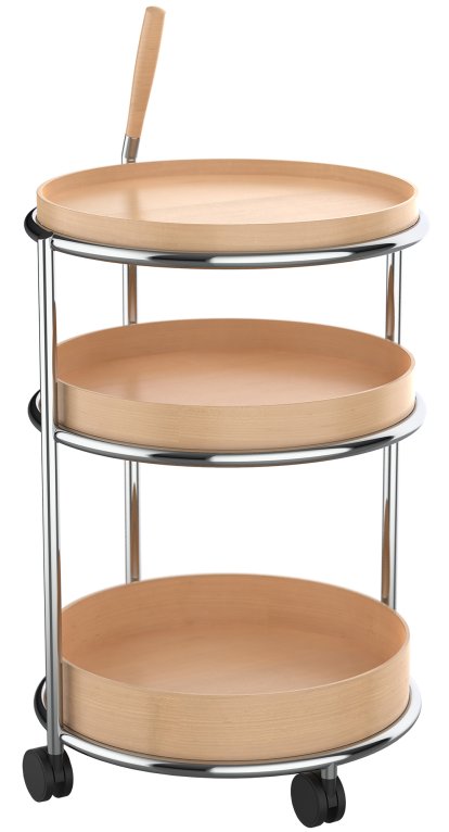 K6 Side Table, Natural oak, Chrome