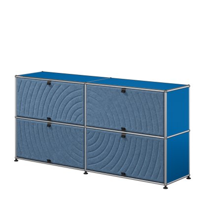 USM Haller Sideboard L with four USM Haller Soft Panels, round