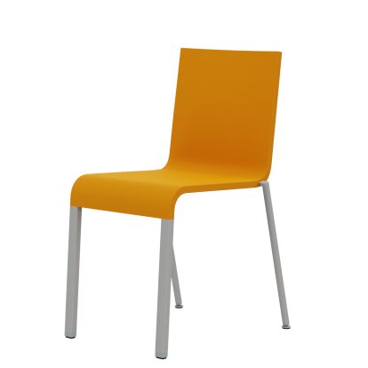 .03 Chair, Stackable, Base powder-coated silver sleek, Without armrests, Mango