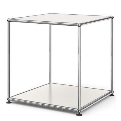 USM Haller High Side Table 50, Both panels metal, Pure white RAL 9010
