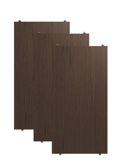 String System Shelves (Set of 3), 58 x 30 cm, Oak veneer dark