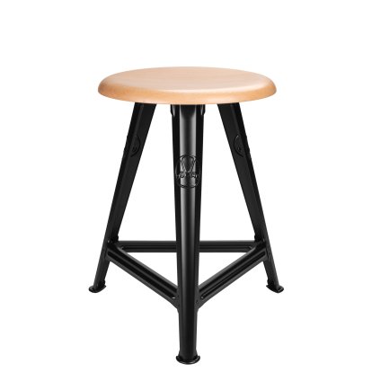 Rowac Stool – Model 1 / 50 cm, Beech, matt black